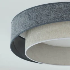 Duolla LED-taklampe Luneta Chenille blå/grå Ø 60 cm 3-trinns dimbar| Taklamper