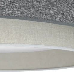 Duolla LED-taklampe Luneta Chenille blå/grå Ø 60 cm 3-trinns dimbar| Taklamper