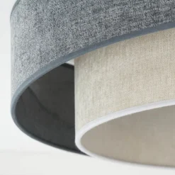 Duolla LED-taklampe Luneta Chenille blå/grå Ø 60 cm 3-trinns dimbar| Taklamper