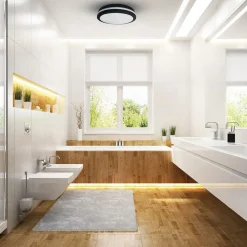 Milagro Lighting LED-taklampe Marlon, Ø 40 cm, svart, plast, IP54 New