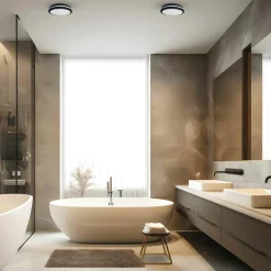 Milagro Lighting LED-taklampe Marlon, Ø 22 cm, svart, plast, IP54 Hot