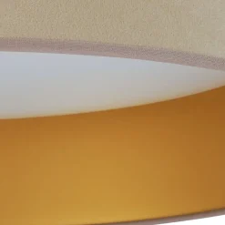 Duolla LED-taklampe Plafond, fløyel, beige/gull, stoff, Ø 45 cm, 3-trinns Outlet