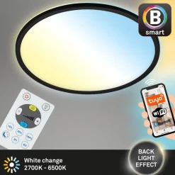 Briloner LED-taklampe Slim S dimbar CCT svart Ø 29 cm New