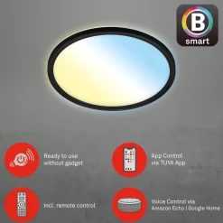 Briloner LED-taklampe Slim S dimbar CCT svart Ø 29 cm New