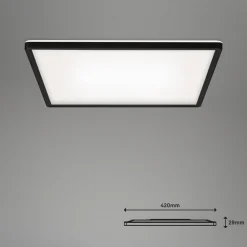 Briloner LED-taklampe Slim smart sort dim CCT 42x42cm Outlet