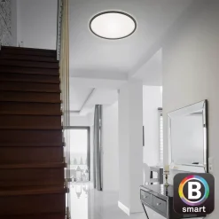 Briloner LED-taklampe Slim smart svart dim CCT Ø 42 cm Sale