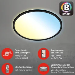 Briloner LED-taklampe Slim smart svart dim CCT Ø 42 cm Sale