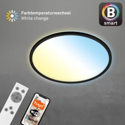 Briloner LED-taklampe Slim smart svart dim CCT Ø 42 cm Sale