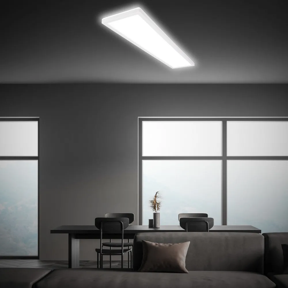 Briloner LED-taklampe Tava, hvit, plast, 98 cm, bakgrunnsbelysning Hot