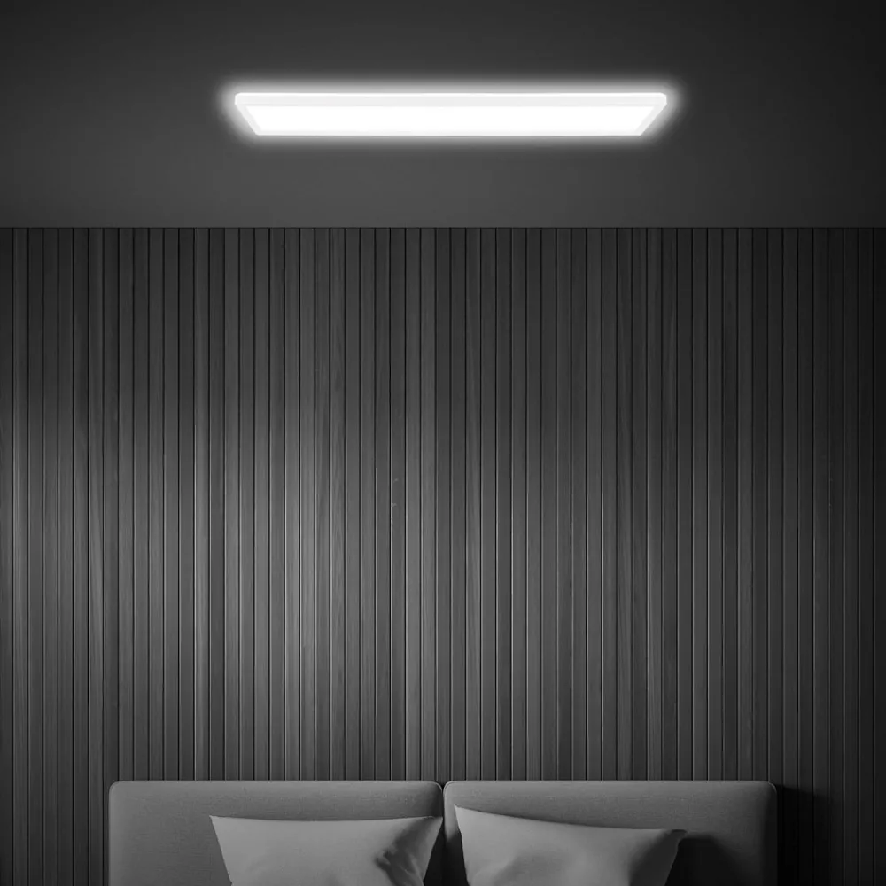 Briloner LED-taklampe Tava, hvit, plast, 98 cm, bakgrunnsbelysning Hot