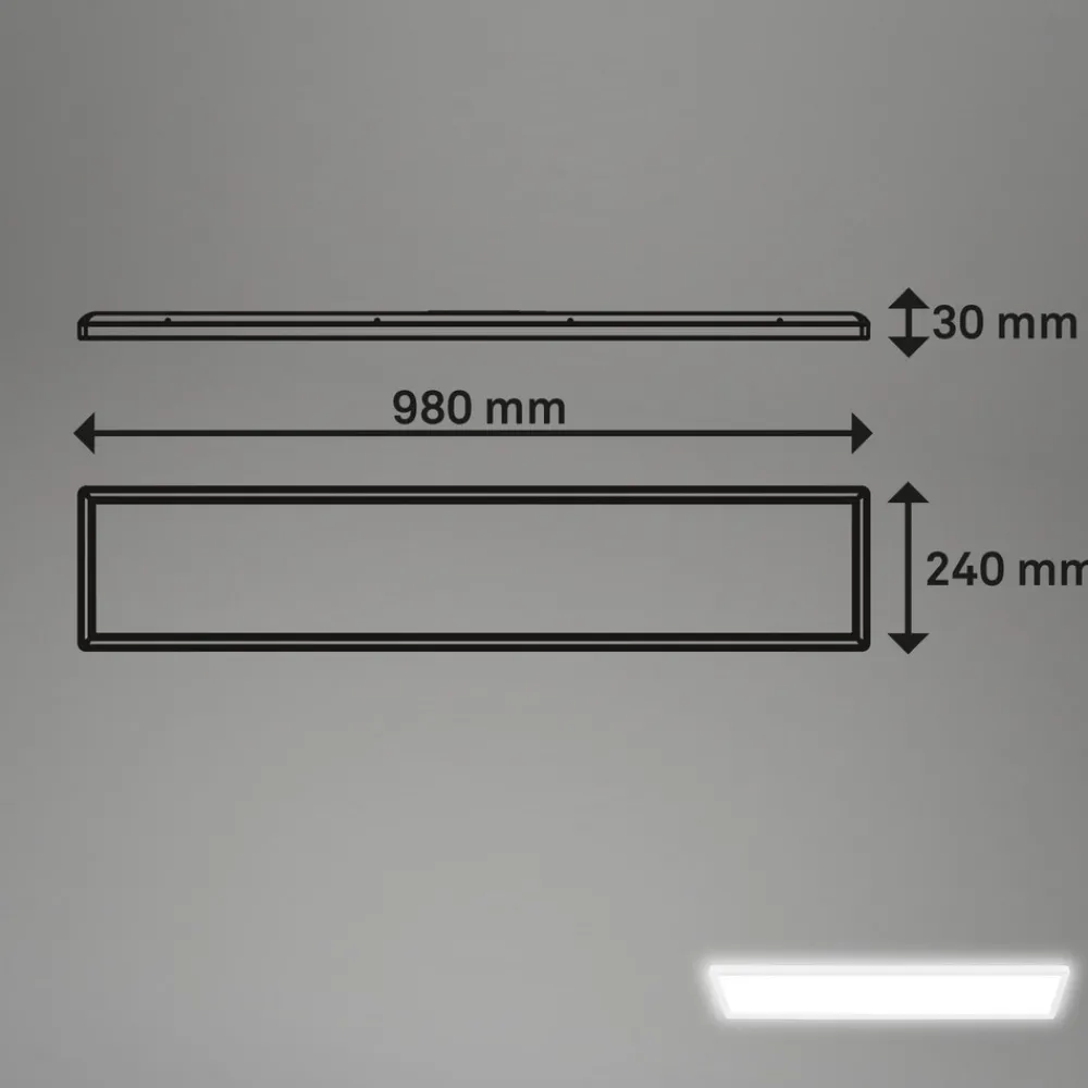 Briloner LED-taklampe Tava, hvit, plast, 98 cm, bakgrunnsbelysning Hot