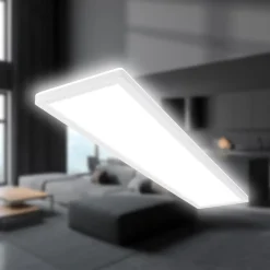 Briloner LED-taklampe Tava, hvit, plast, 98 cm, bakgrunnsbelysning Hot