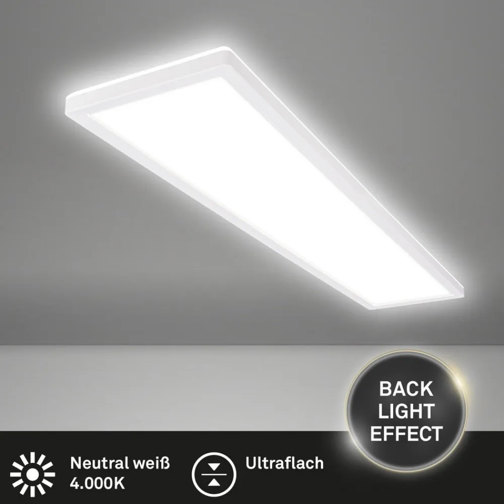 Briloner LED-taklampe Tava, hvit, plast, 98 cm, bakgrunnsbelysning Hot