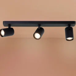 Brilliant LED-takspot Marty, lengde 53 cm, sandsvart, 3 lys. New