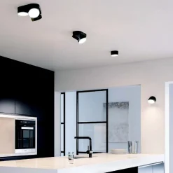 LUTEC LED-takspot Stanos, CCT, 1 lyskilde, svart| Smarthus Belysning