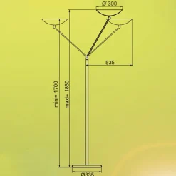 Aluminor LED-uplight Lib V, høydejusterbar, sølv Clearance