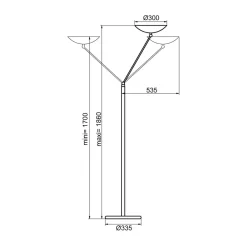 Aluminor LED-uplight Lib V, høydejusterbar, sølv Clearance