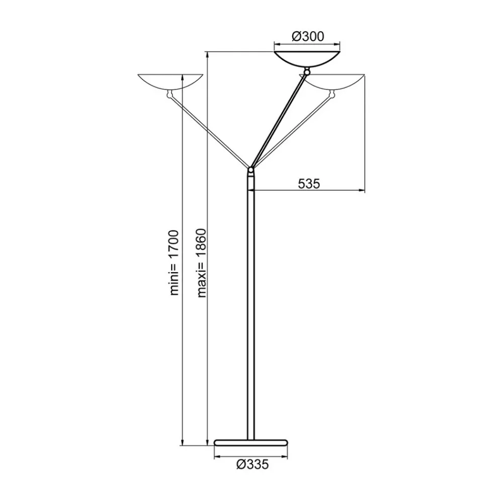 Aluminor LED-uplight Lib V, høydejusterbar, sølv Clearance