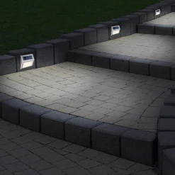 Näve LED-utendørs vegglampe 5282104, stål, sett med 4, IP44 Outlet