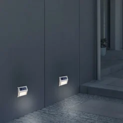 Näve LED-utendørs vegglampe 5282104, stål, sett med 4, IP44 Outlet