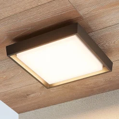 Lucande LED-utetaklampe Birta, kantet, 27 cm| Kommersiell Utebelysning|Led-Utendørs