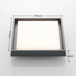 Lucande LED-utetaklampe Birta, kantet, 27 cm| Kommersiell Utebelysning|Led-Utendørs