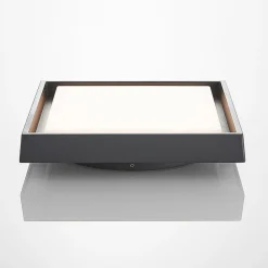 Lucande LED-utetaklampe Birta, kantet, 27 cm| Kommersiell Utebelysning|Led-Utendørs