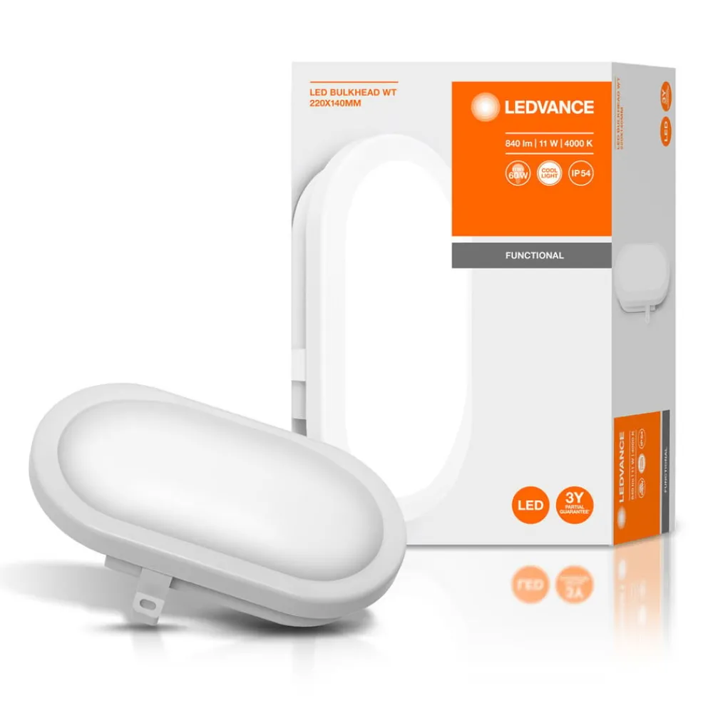 LEDVANCE Bulkhead utendørs LED-vegglampe 11W hvit| Led-Utendørs