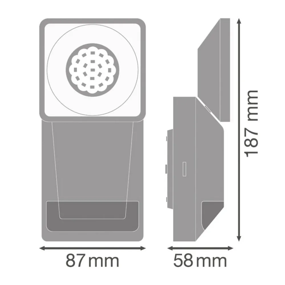 LEDVANCE Endura Pro Spot Sensor LED-spot 8 W grå| Vegglamper Med Sensor|Utespotter
