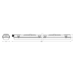 LEDVANCE fuktsikker armatur Submarine PCR 150 G13 T8 2x 20W| Teknisk Lys|Led-Innendørs