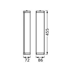 LEDVANCE Klassisk baderomssylinder 45,5 cm i krom| Vegglamper