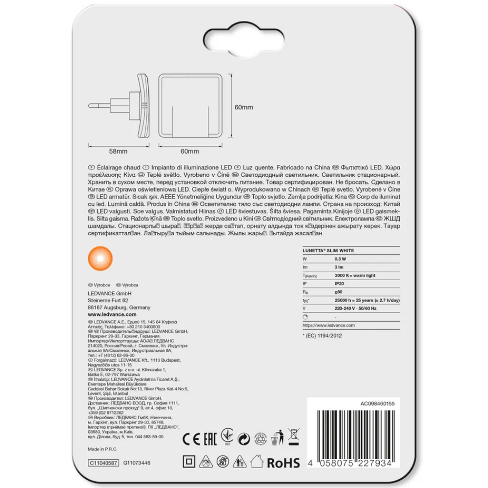 LEDVANCE Lunetta Slim White LED-nattelys Sale