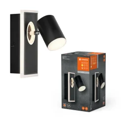 LEDVANCE Mars LED-veggspotlight, 2-lys, 1 spot, svart Discount