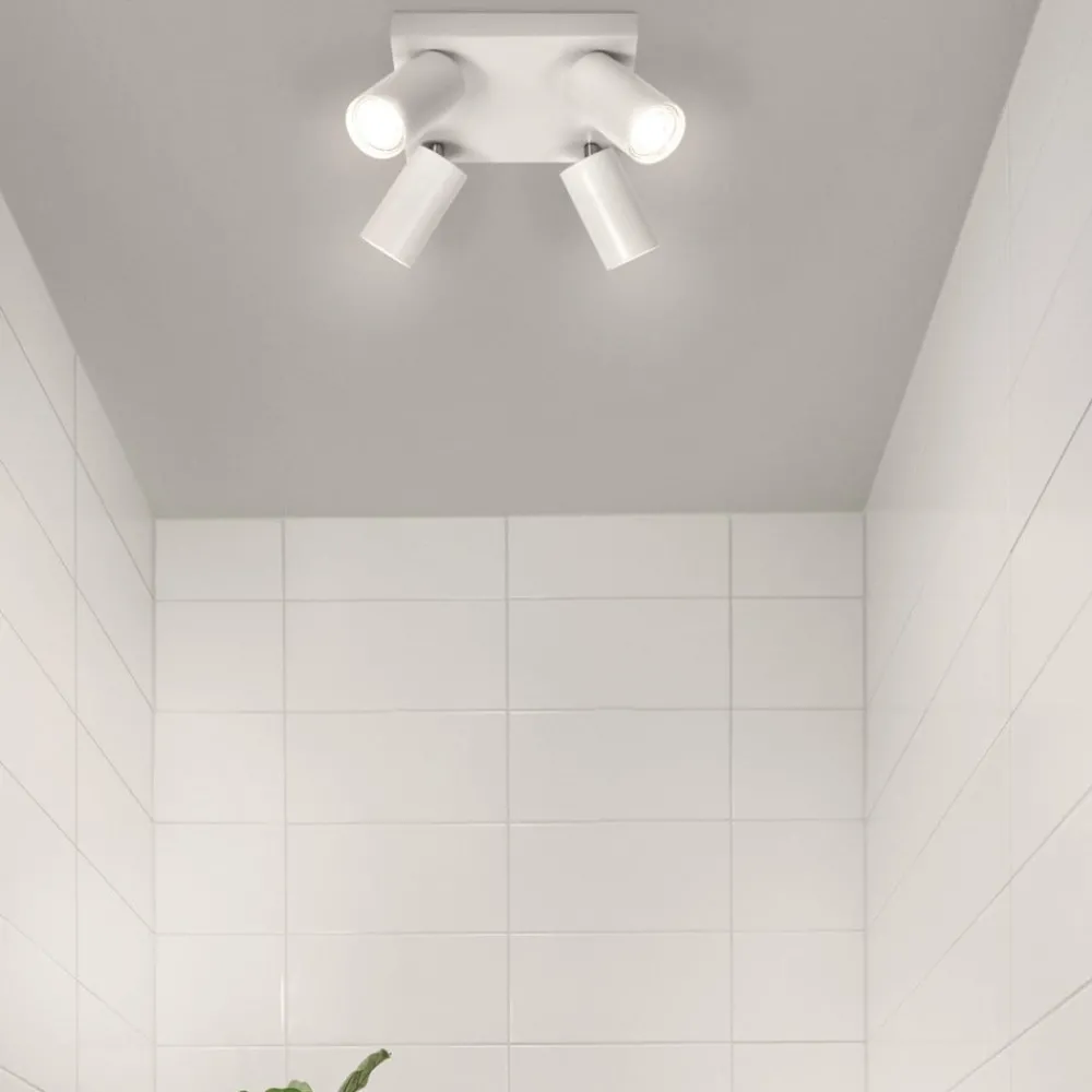 LEDVANCE Octagon LED-spotlight, dimbar, 4-lys, firkantet, hvit| Spotter I Tak