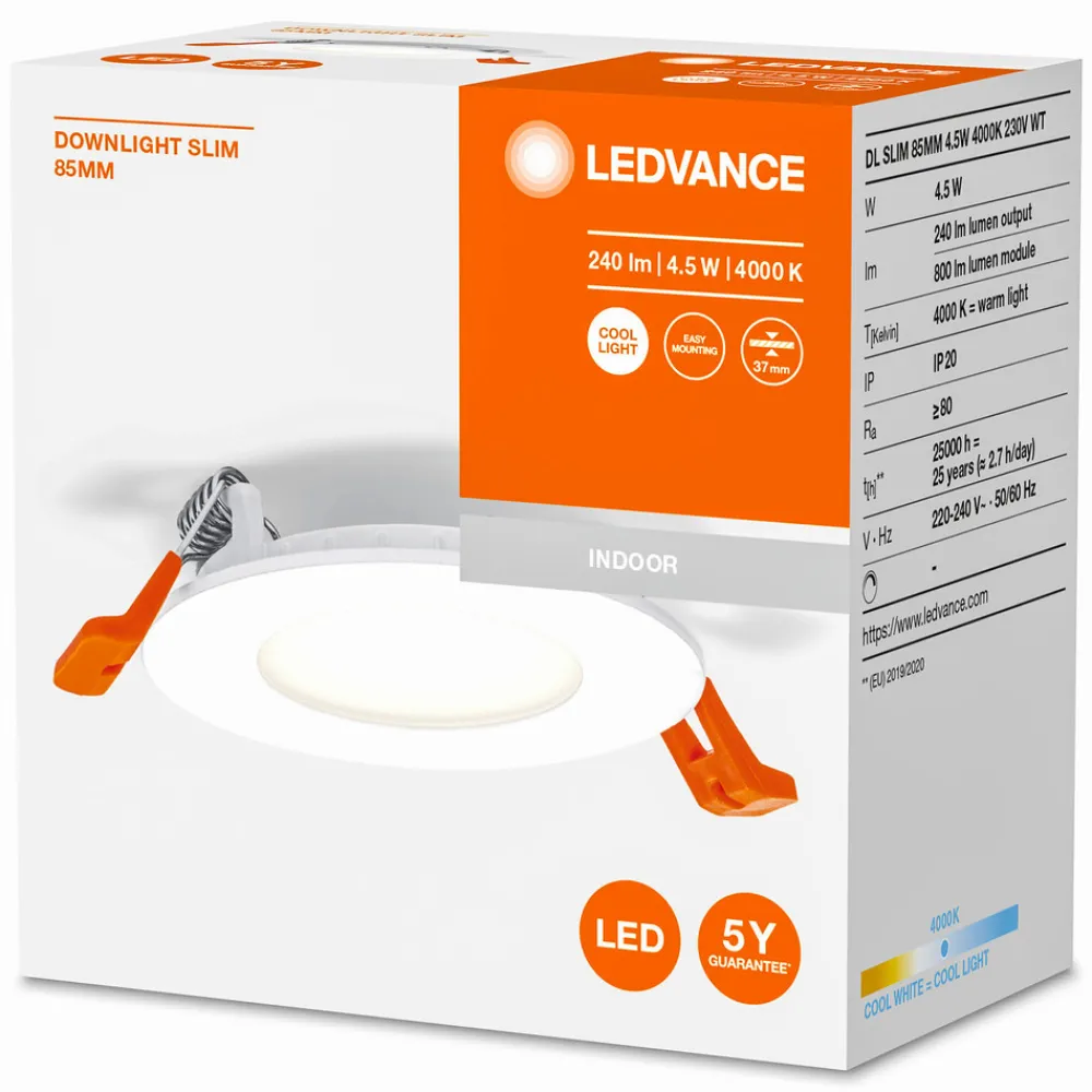 LEDVANCE Recess Slim LED-innbyggingslampe Ø8,5 cm 4000K Sale