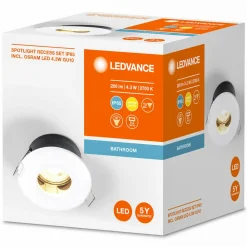 LEDVANCE Recess Twistlock innfelling IP65, hvit| Downlights
