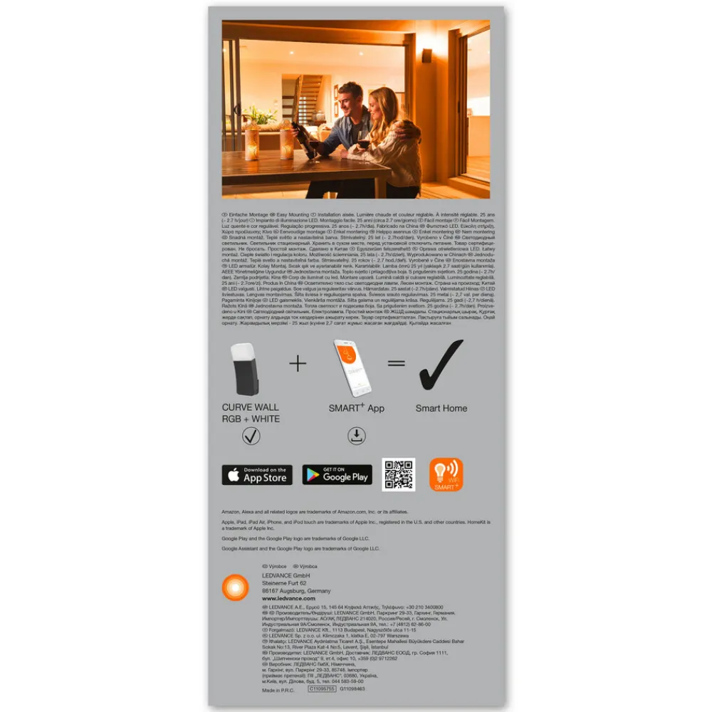 LEDVANCE SMART+ WiFi Curve RGBW mørkegrå