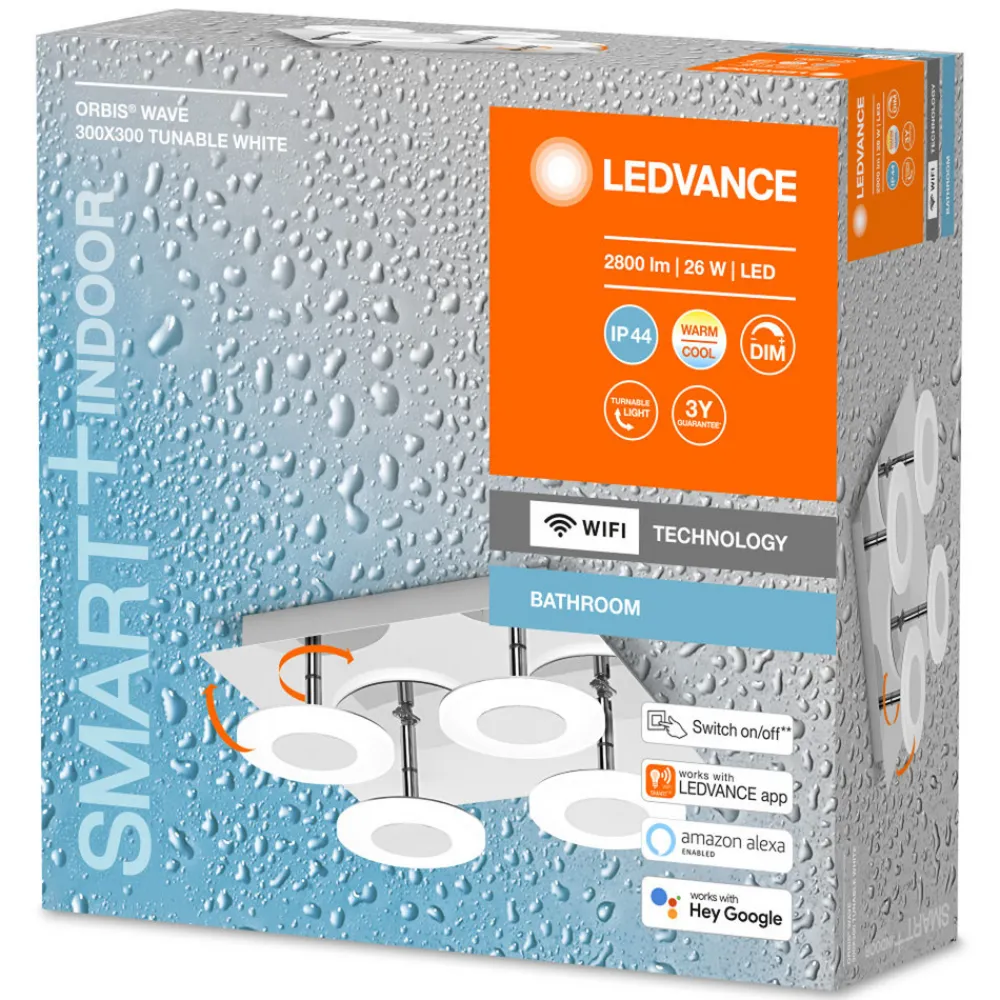 LEDVANCE SMART+ WiFi Orbis Wave IP44 30x30 cm Clearance
