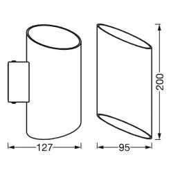LEDVANCE SMART+ WiFi Orbis Wall Cyldro, svart| Smarthus Belysning