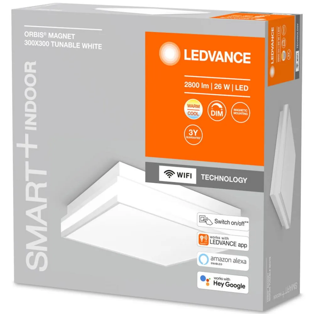 LEDVANCE SMART+ WiFi Orbis-magnet, hvit, 30x30cm| Smarthus Belysning
