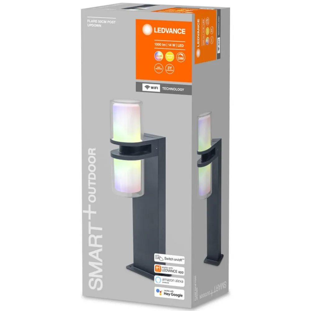 LEDVANCE SMART+ WiFi Outdoor Flare Updown 50 cm| Smarthus Utebelysning|Sokkellamper