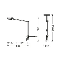 LEDVANCE SMART+ LEDVANCE SUN@Home Panan Desk Disc, klemme, hvit| Smarthus Belysning|Bordlamper