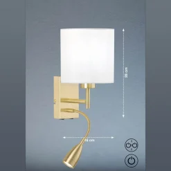 FISCHER & HONSEL LED-vegglampe Dreamer LED-vegglampe messing/chintz hvit