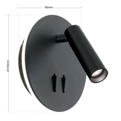 ORION LED-vegglampe Lenny med 2 lyskilder, svart New