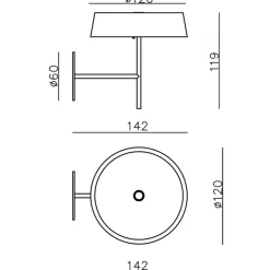 Deko-Light LED-vegglampe Miram med batteri, dimbar, rubinrød Online