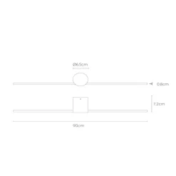Lucide LED-vegglampe Mizar, 90 cm, svart, IP44 Clearance
