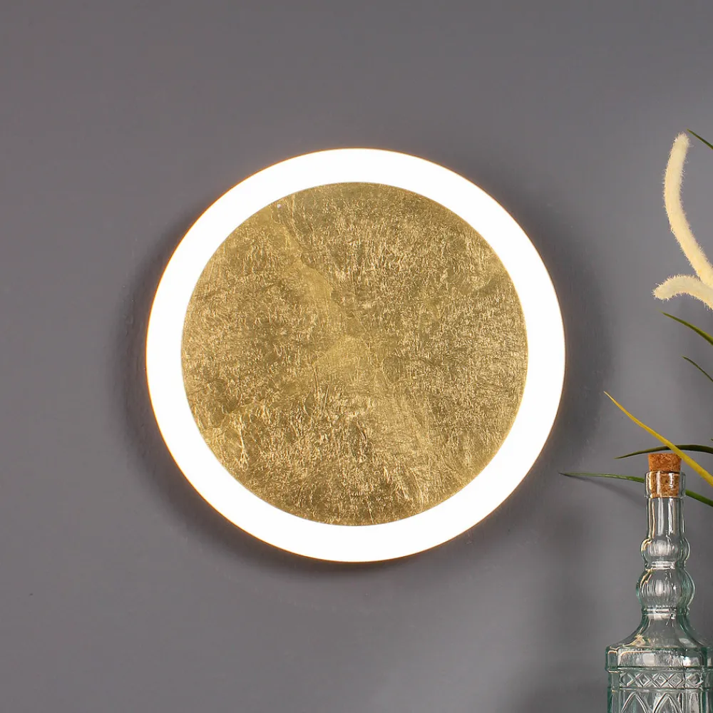 Eco-Light LED-vegglampe Moon Ø 30 cm, gull Outlet