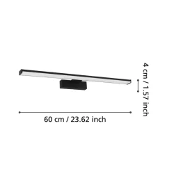 EGLO LED-vegglampe Pandella 1, lengde 60 cm, svart, aluminium| Vegglamper