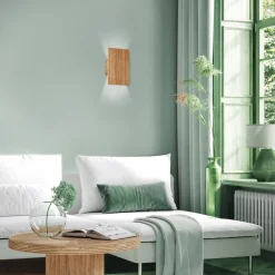 FISCHER & HONSEL LED-vegglampe Shine-Wood eik 4xLED 15x25cm| Vegglamper