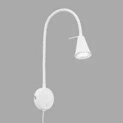 Briloner LED-vegglampe Tusa, hvit, metall, 45 cm, fleksibel arm Sale